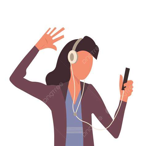 Woman With Music Headphone Vector Illustration Female Avatar Art Png And Vector With