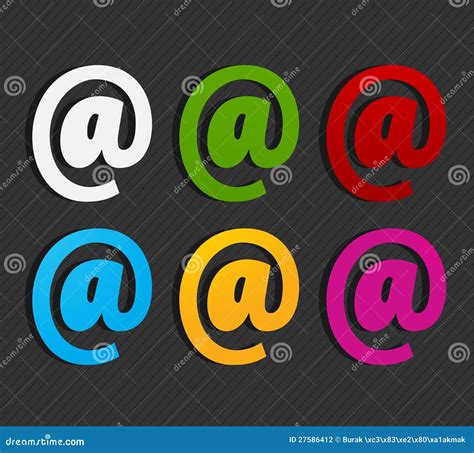 Colorful Email Labels Concept Stock Vector Illustration Of Email