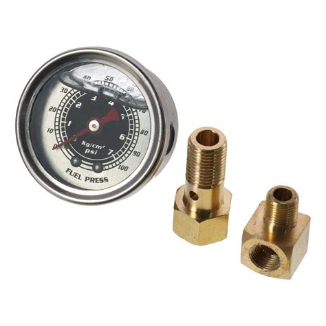 Black 0 100 Psi Fuel Pressure Gauge Fuel Pressure Gauge Fuel Pressure