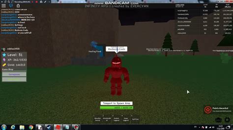 Roblox Infinity Rpg Code Youtube