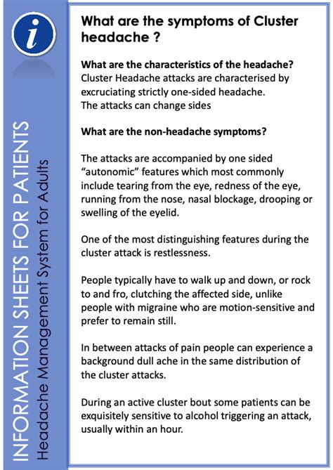 Cluster Headache Info for Sufferers - Headache UK