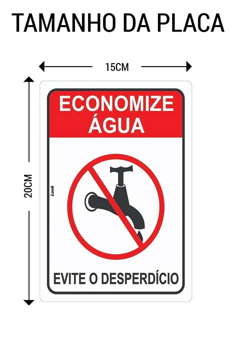 Placa De Sinaliza O Economize Gua Evite Desperd Cio Look Placas De