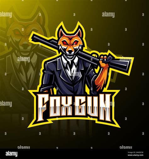 Fox Gun Esport Logo Design Stock Vector Image And Art Alamy