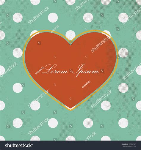 Retro Greeting Card Heart Frame Illustration Stock Vector Royalty Free