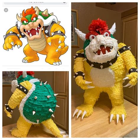 Paper Mache Bowser piñata Mario bros party Bowser Super mario brothers