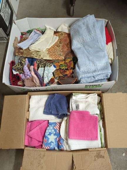 Asst D Material Washcloths Tablecloth Etc Isabell Auction