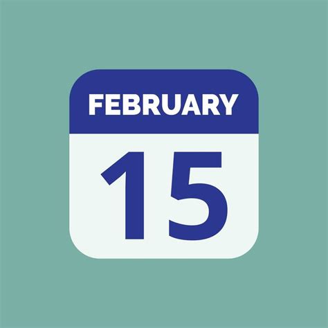 February 15 Calendar Date Icon 23393398 Vector Art at Vecteezy