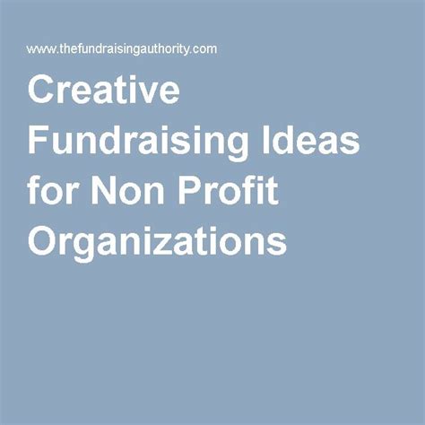 Creative Fundraising Ideas for Non Profit Organizations | Creative ...