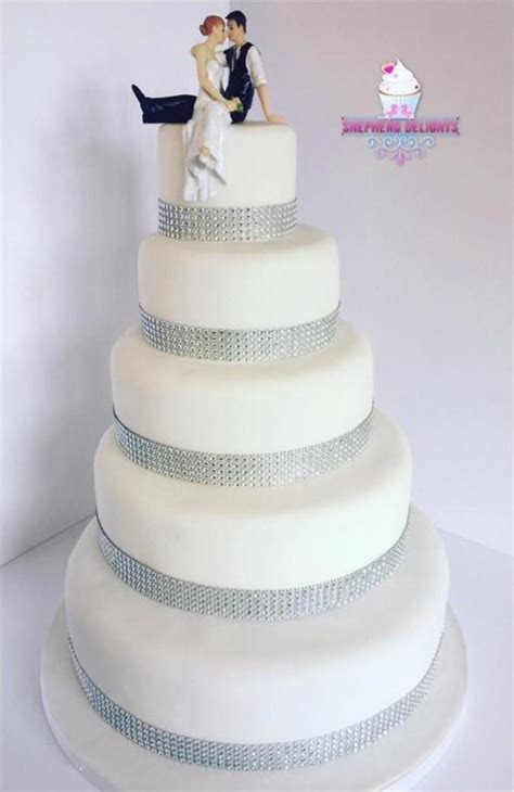 Five Tier Stairs Wedding Cake - Lace Wedding Cake, Wedding Cakes in ...