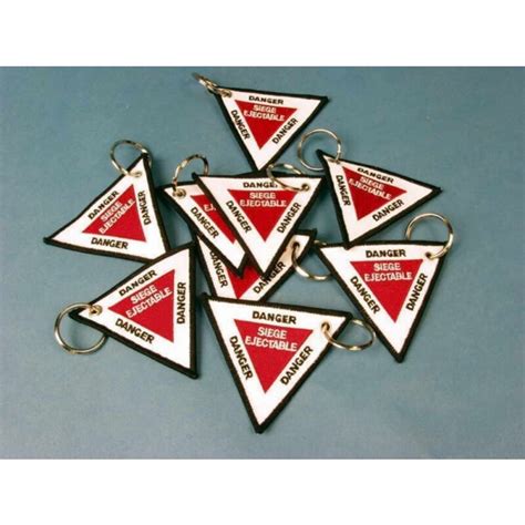 Porte Clé Pilots Station Keychain Triangle Danger Ejection Seat