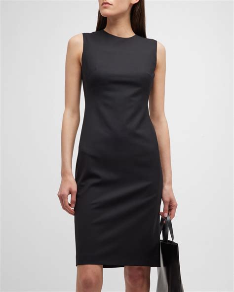 Theory Eano Sleeveless Traceable Wool Suiting Dress Neiman Marcus