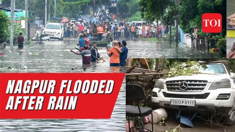 Maharashtra Heavy Rain Lashes Parts Of Nagpur Vehicles And Goods