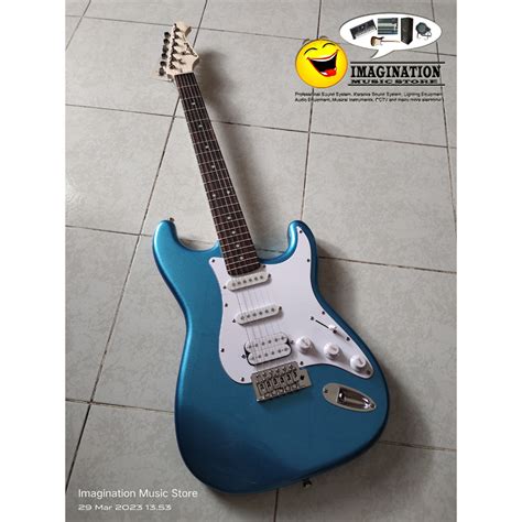 Jual Aria Pro II STG 004 HSS Stratocaster Metallic Blue Electric Guitar