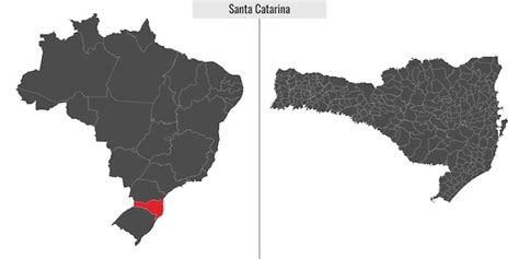 Premium Vector Map Of Santa Catarina State Of Brazil