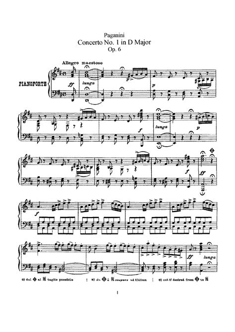 Violin Concerto No 1 Op 6 Paganini Niccolò IMSLP Free Sheet