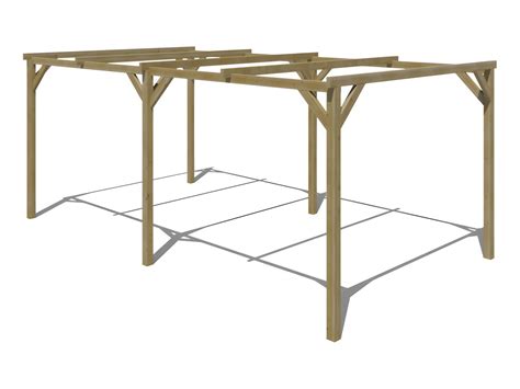 Carport Pergola Simple Autoport En Bois Trait Voiture M