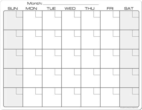 Plain Calendar Template Word - Riset