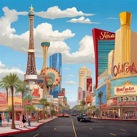 Las Vegas Strip Cartoon Art Free Stock Photo - Public Domain Pictures