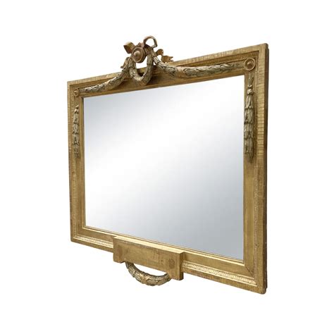 Swedish Gustavian Pine Wall Glass Mirror - Antique Wall Décor