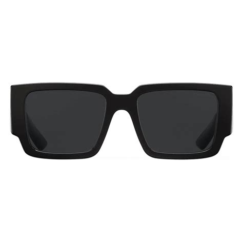 Prada Prada Symbole Square Sunglasses Black Slate Gray Prada Collection Sunglasses