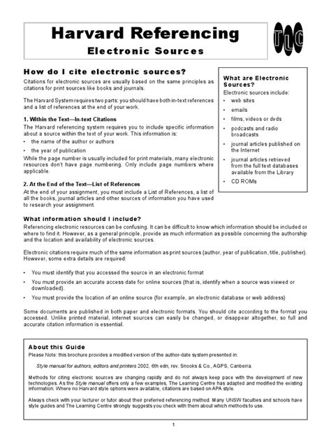 Harvard Style Referencing | Citation | E Books