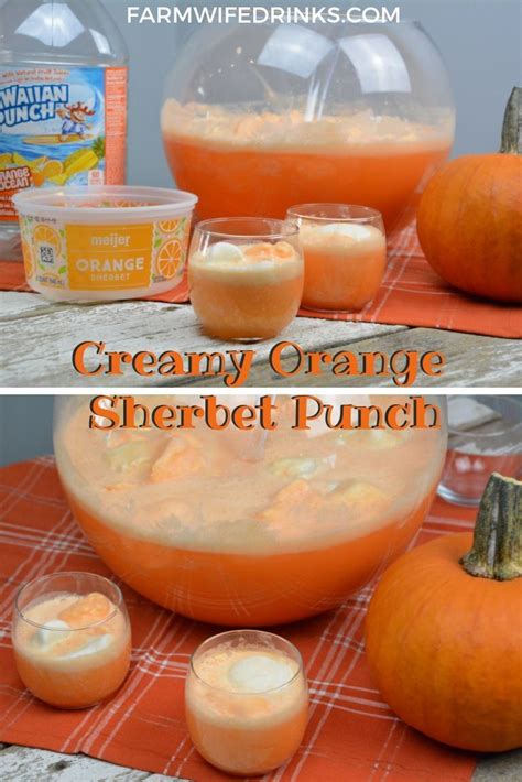 Creamy Orange Sherbet Punch Is The Perfect Halloween Or Orange Themed