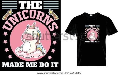 Unicorn Rainbow T Shirt Design Template Stock Vector Royalty Free