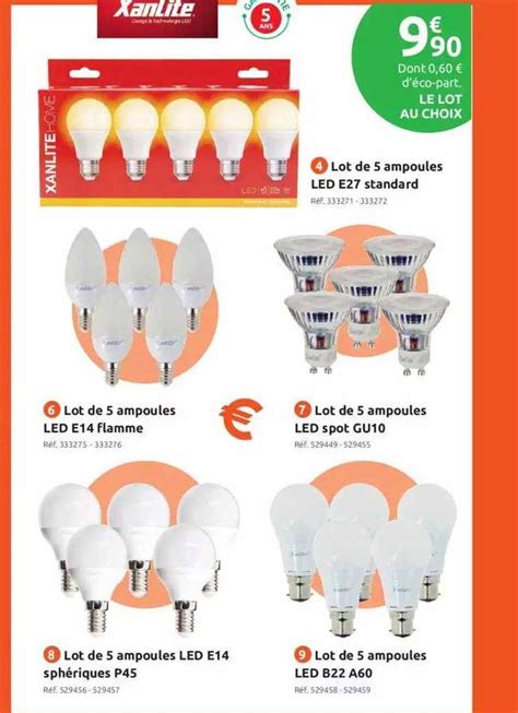 Promo Lot De Ampoules Led E Flamme Lot De Ampoules Led Spot Gu