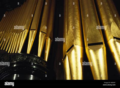 Detail of Organ pipes at St Helen's Church Bishopsgate London Stock ...