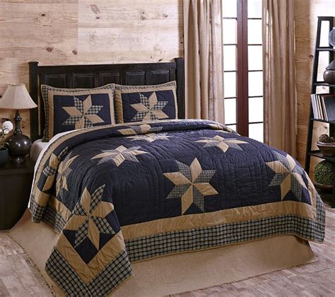 Navy Blue Tan Patchwork Quilt Set By Olivias Heartland Henry Cotton