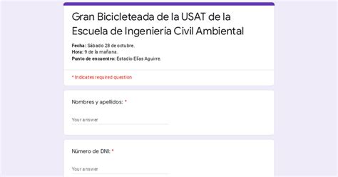 Gran Bicicleteada de la USAT de la Escuela de Ingeniería Civil Ambiental