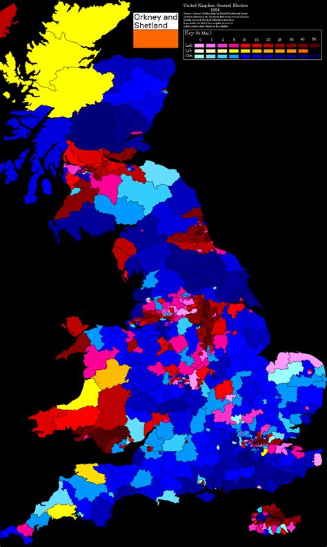 United Kingdom. Legislative Election 1964 - Electoral Geography 2.0