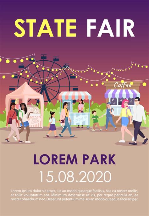 State Fair Brochure Template Funfair Night Street Market Flyer