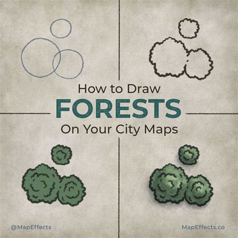 How To Draw Forests On Your City Maps In Top Down Perspective Map