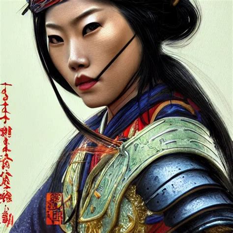 Portrait Of A Asian Samurai Woman Onna Musha Stable Diffusion