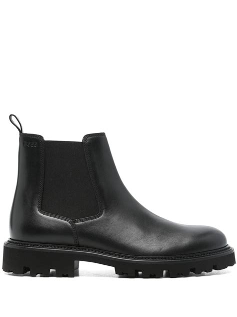 Boss Leather Boots Black Farfetch