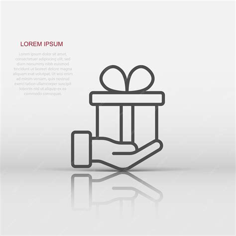 Premium Vector T Box Icon In Flat Style Present On Hand Vector