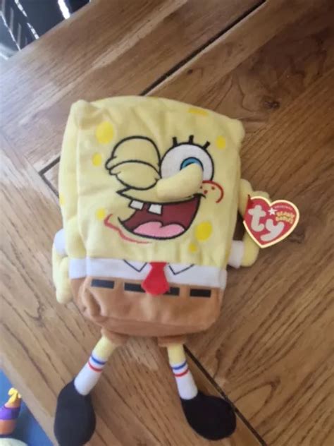 Spongebob Square Pants Spongebob Thumbs Up Beanie Plush Soft Toy Ty Inc