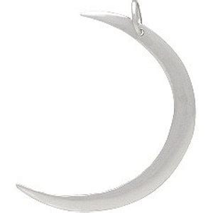 Large Sterling Silver Hammered Crescent Moon Charm Etsy