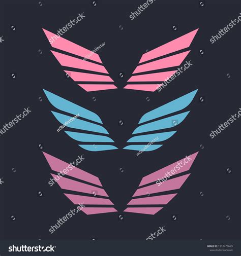 Angel Wings Drawing Vector Illustration Set Stock Vector (Royalty Free ...