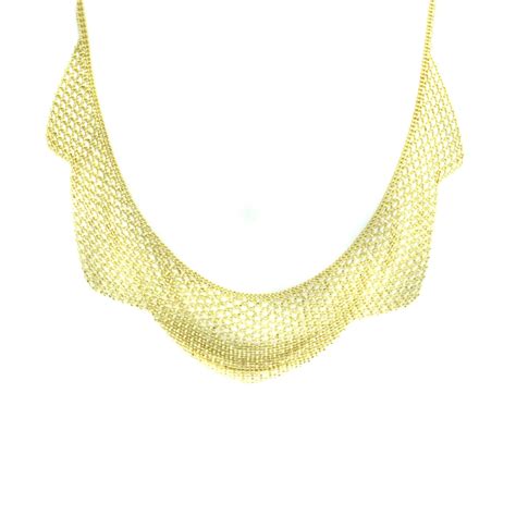 18K Yellow Gold Mesh Choker Necklace Josephs Jewelers