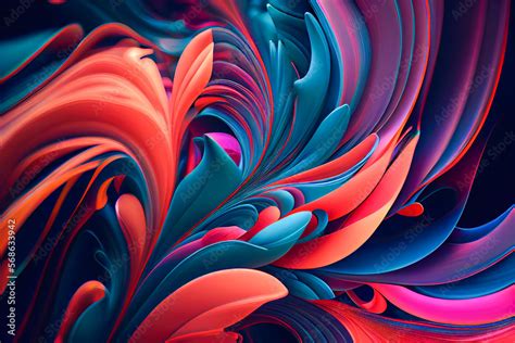 Abstract colorful 4k wallpaper. 3d illustration. Generative AI Stock ...