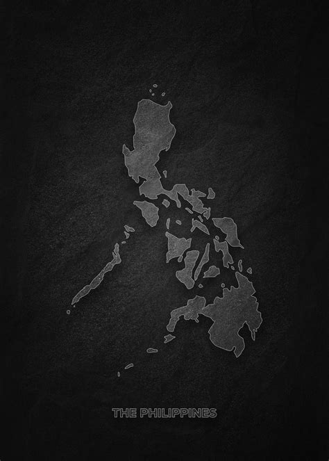 Philippines Map Black Background