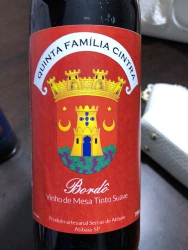 Quinta Fam Lia Cintra Vinho De Mesa Tinto Suave Bord Vivino Brasil