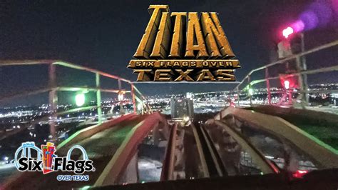 Titan Roller Coaster At Night On Ride Front Seat Hd Pov Six Flags