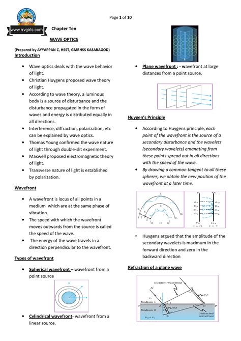 Chapter 10 Wave Optics Copy Chapter Ten Wave Optics Prepared By