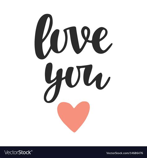 Love You Hand Written Lettering Royalty Free Vector Image