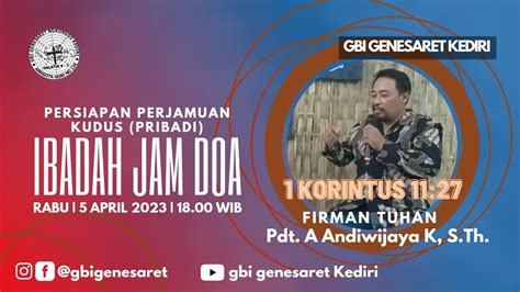 Live Streaming Ibadah Jam Doa April Youtube