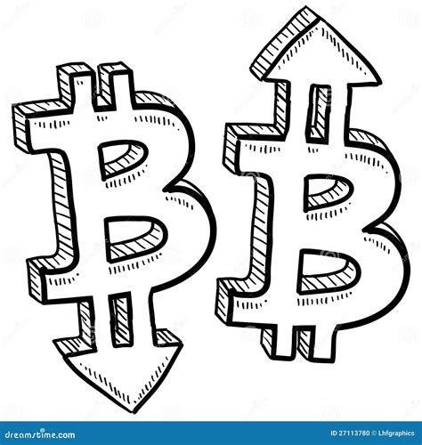 Bitcoin Digital Currency Value Sketch Stock Vector Illustration Of