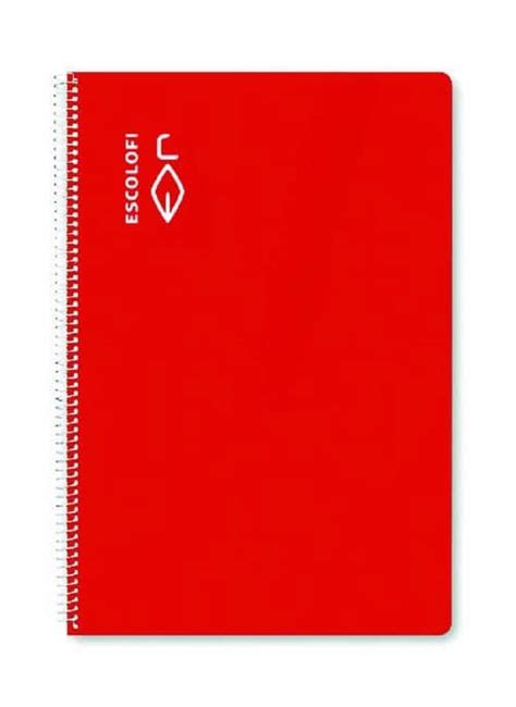 Libreta Espiral Escolofi Folio 100 Hojas Milimetrado 2x2x16 Rojo